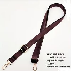 NWT dark brown purse strap 0.78in wide